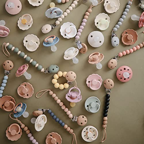 Mushie 100% Silicone Baby Pacifier Clip Bpa Free | Eva (Black) #TOP4