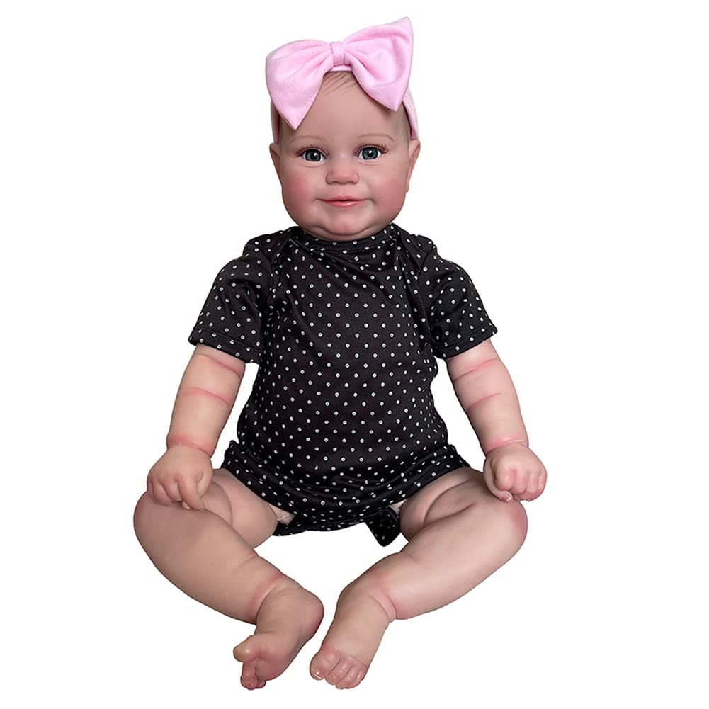 AAGAZA Reborn dolls Soft Silicone Vinyl Reborn Baby Girl Toddler Dolls Doll Reborn Babies Realistic Baby Doll Xmas Gifts /7 (Color : Brown Eyes, Size : 50cm)