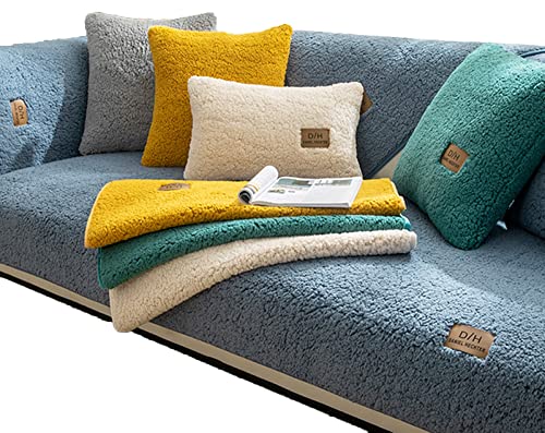 KIKIGO U Shaped Sectional Couch Covers Loveseat Cover (Sold by Piece Not All Set) Blue 70×210cm(27.56×82.68in)