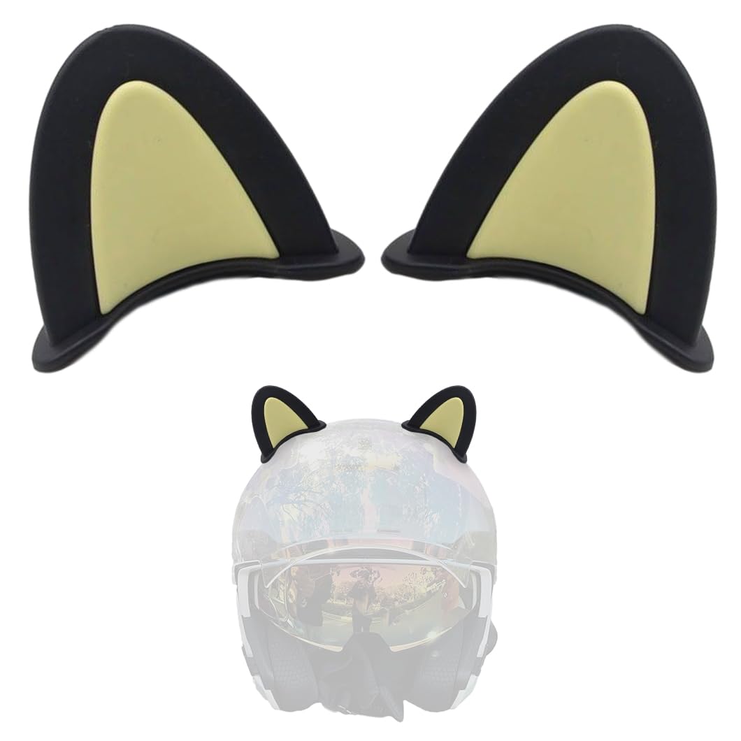 KORKUS 2 Pcs Fox Ear Helmet Ears Helmet Horns Cartoon Helmet Accessory Helmet Decoration for Ski Bicycle Motorcycle Helmet Yellow, yxtk0370