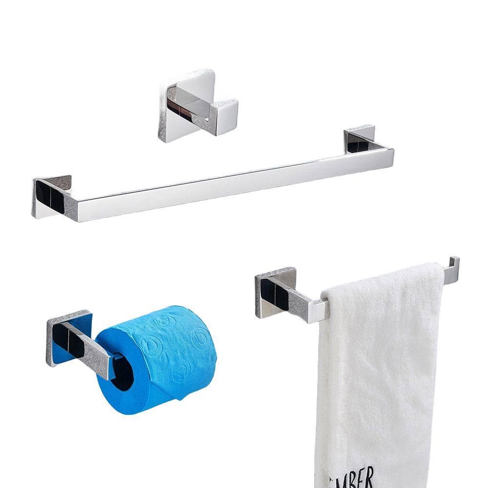 Soporte para papel higiénico y juego de accesorios de baño dorados y negros con gancho