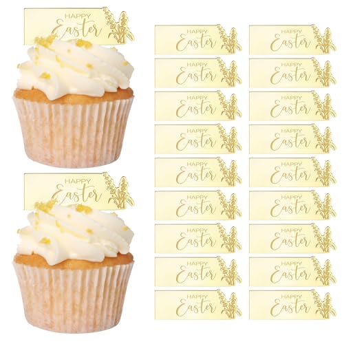 URROMA Rabbit Happy Easter Cupcake Toppers