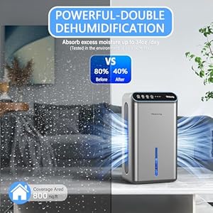 85 oz dehumidifier for home 800 sq ft quiet dehumidifier with drain hose reusable filter sleep mode auto shut off timer portable dehumidifier for bedroom bathroom basement  urban country home decor