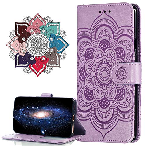MRSTER - Funda de Piel para Realme 6 Pro, [Stand Support] [Porta Tarjetas de crédito] [Cierre magnético] Cartera Funda Funda para Realme 6 Pro. LD Mandala Purple