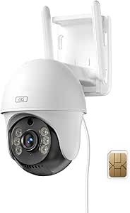 4G LTE Cellular Security Camera Wireless Outdoor with SIM Card(Verizon AT&T T-Mobile),No WiFi Security Camera, IP65 2K HD PTZ 2-Way Audio,Starlight Night Vision,Motion Detection(P9 4G) asin的图片