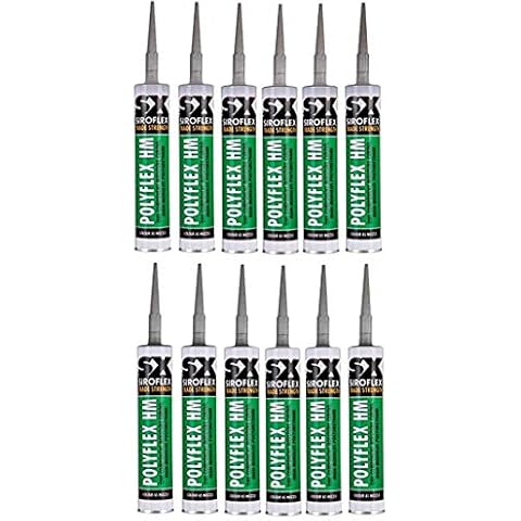 12 x Siroflex Polyflex HM Polyurethane Sealant and Adhesive Grey - 310ml Cover