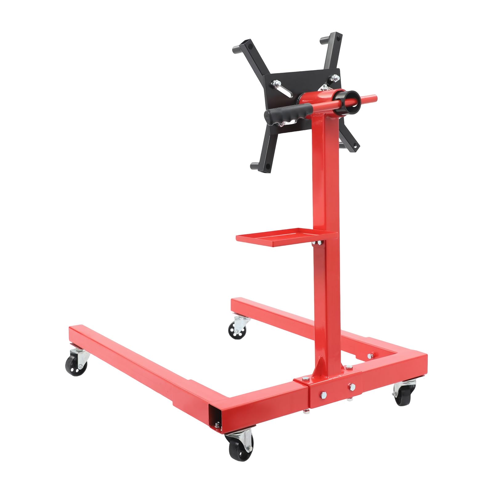 Cavalletto per motore mobile fino a 567 kg, per officina e garage | Bracci regolabili a 360°, in acciaio al carbonio, supporto per motore a forma di H, per motori piccoli e medi