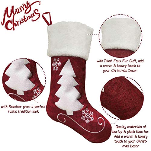 image for SupMLC Christmas Stockings, 2 Pcs 18 inches Christmas Stockings, Burla