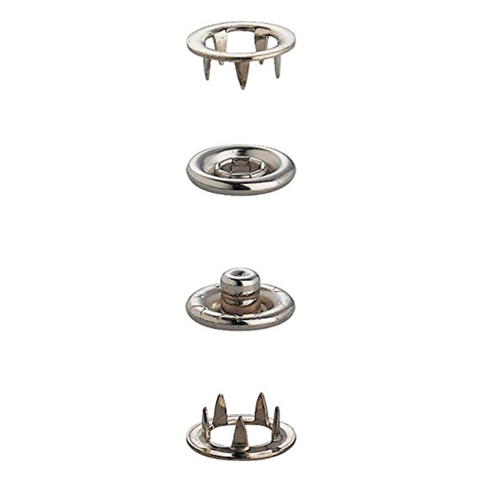 WedDecor 4 botones de presión de 9,5 mm, 120 botones de metal sin costura, juego de troqueles de fijación para reparación de ropa, artesanía en cuero, costura, chaquetas, camisas, baberos, proyectos
