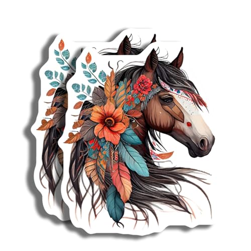 Imanes decorativos con arte floral de caballo 2 unidades