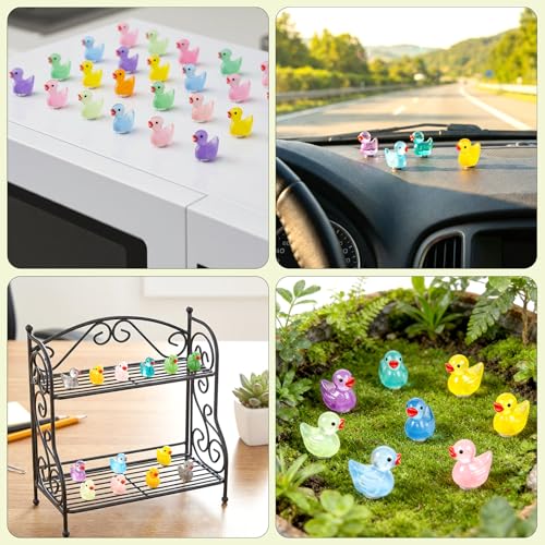24 imanes decorativos de pato luminosos de resina mini miniatura 6