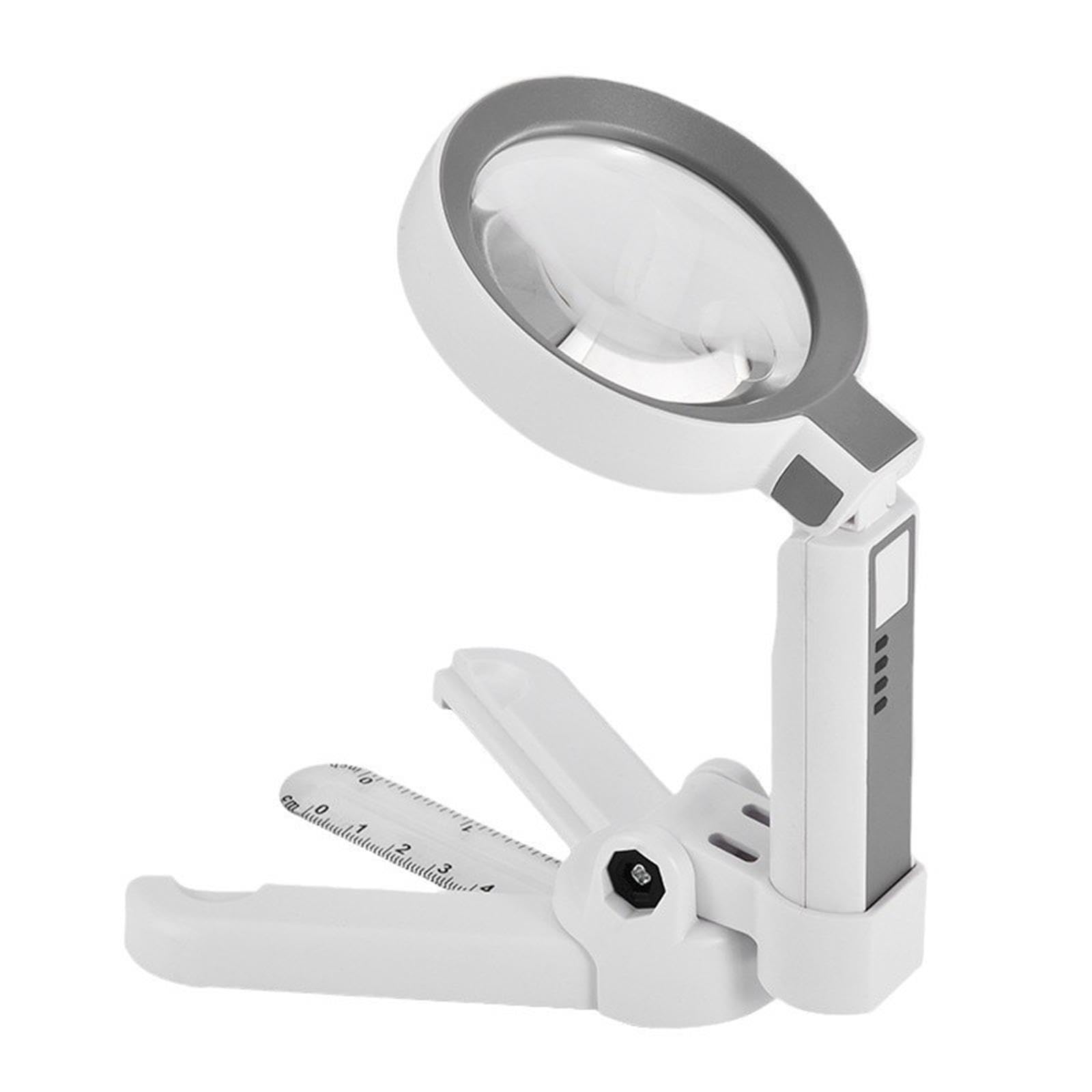 Lente d'ingrandimento da tavolo portatile USB 18 LED Misurazione scala luminosa Ingrandimento 5X 11X Adatto for anziani Lettura Ispezione saldatura Monete Esplorazione di gioielli