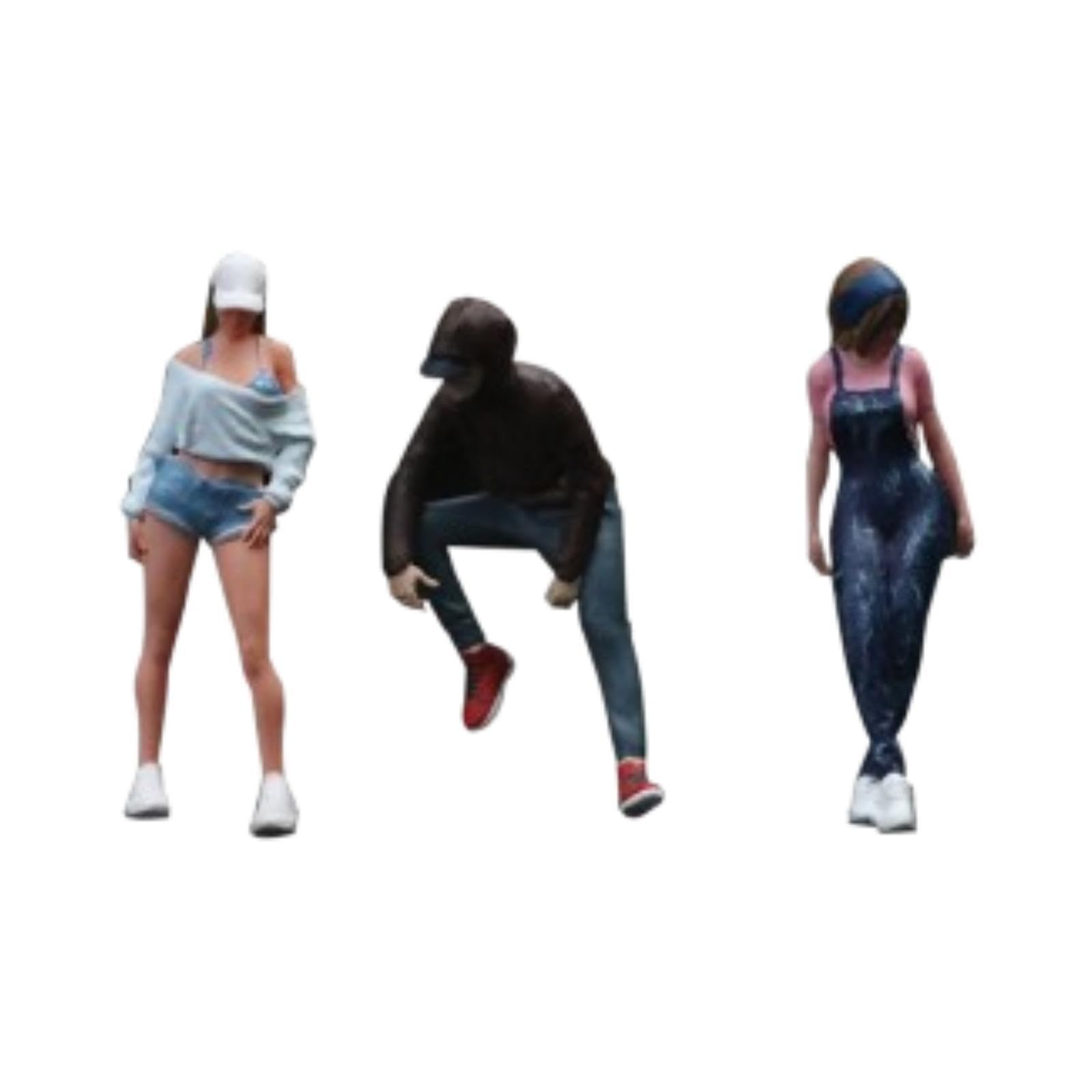 Sciarpa artistica Ragazzo Ragazza con gambe lunghe Diorama Figure | miniature di persone Set Espositori da collezione Figure di persone in Per scala 1/64 Piccoli modelli in resina