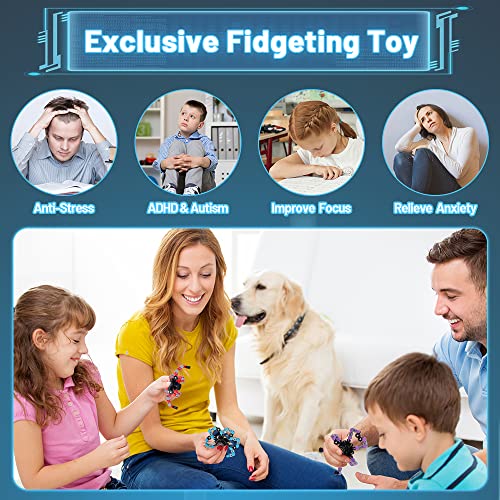 Image of Dilabnba 20 PCS Transformable Chain Robot Fidget Spinner Finger Toy DIY Deformation Robot Mechanical Spinner for Kids Adults Stress Relief, Gifts for Prize Stuffer Party Favor