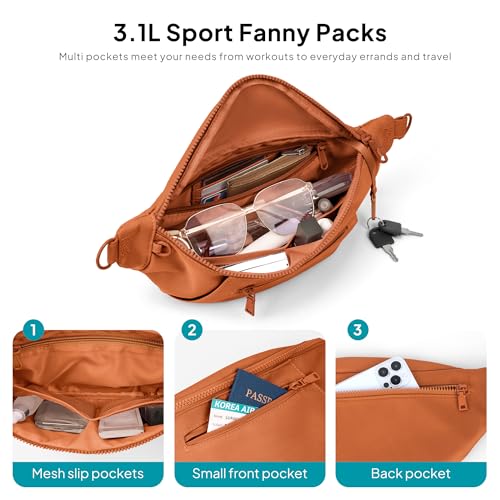 Image of TOPEAST Fanny Pack for Women, Anti-Theft Travel Belt Bag Crossbody Sling Bag Purse with RFID Blocking, Small Fashion Bum Bag Waist Pack with Multiple Pockets for Hiking Walking Sport