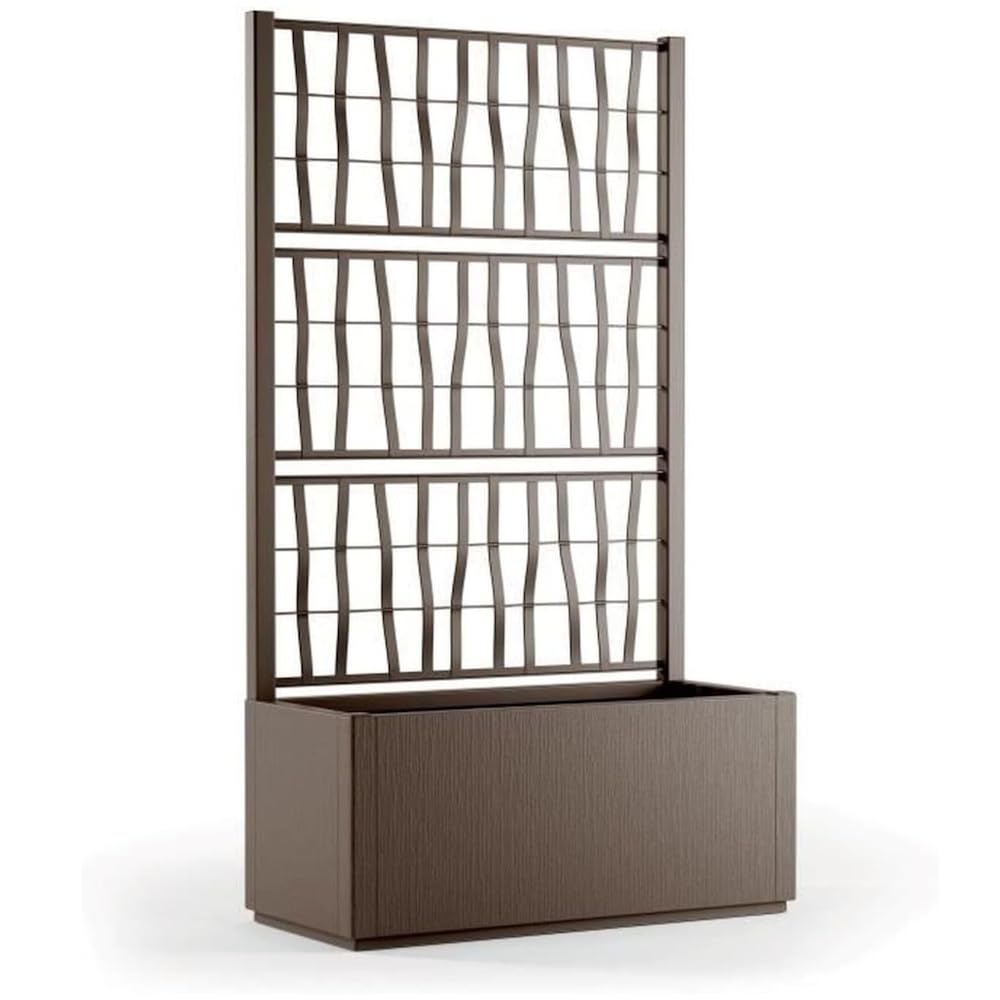 Generico FIORIERA ETHICA Rettangolare per Esterno con SPALLIERA Colore Tortora CM 80X36X140 H