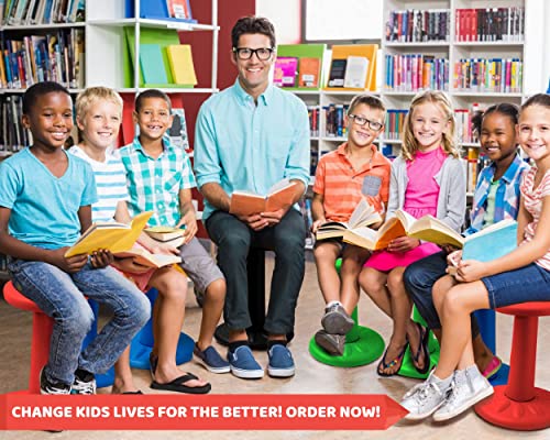 Studico Activechairs Kids Wobble Stool, Flexible Classroom Seating Improves Focus, Posture & Helps Adhd/Add. Get The Wiggles Out Active Fidget Desk Chairs, Pre-Teen 17.75" Chair, Ages 7-12, Grey #TOP3