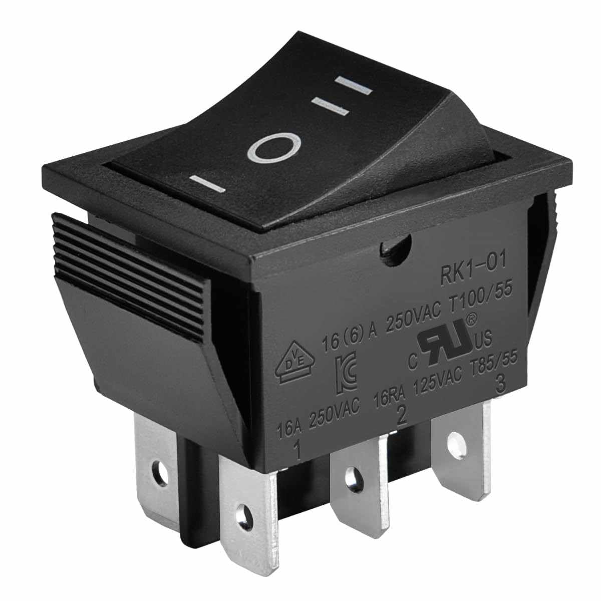 Interruptor Basculante DPDT ON/OFF/ON 6 pin (1, Negro, DPDT ON/OFF/ON) - imagen 1