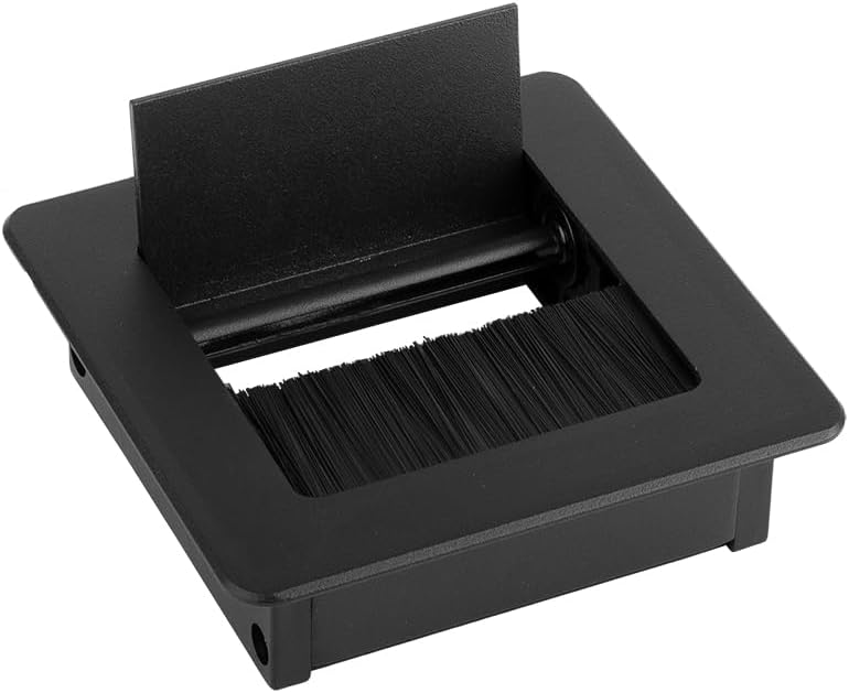 cyclingcolors Black Square Metal Cable Grommet 100mm x 100mm x 29mm for Office Furniture and Tables