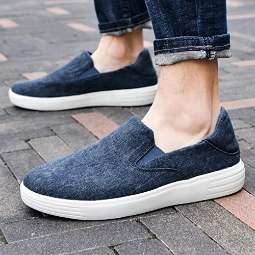 Image of konhill Mens Slip On Loafers Sneakers - Casual Knit Walking Shoes for Men, Lightweight Breathable Memory Foam Boat Shoes, Comfortable Slip-On Driving Loafers for Work Travel Beach