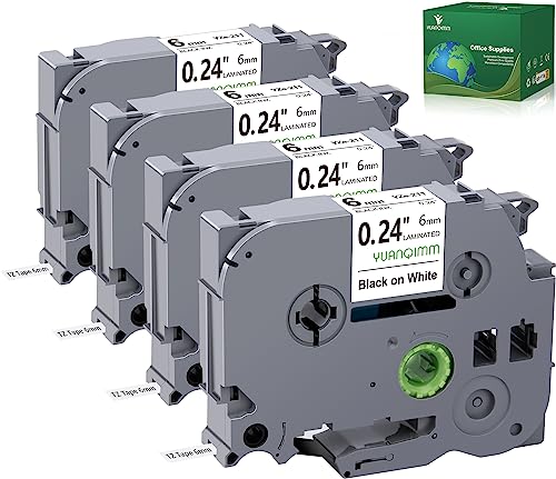 YUANQIMM 6mm 0.23 xe[v p Brother x[J[e[v TZe-211 TZe211 TZ-211 TZ211 P-Touch PTD220 PTD610BT PT-D410 PT-P710BT PTH110 1/4