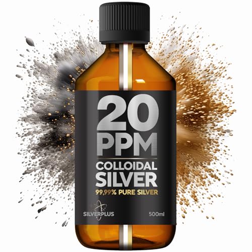Colloidal Silver for Humans 500 ML 99 99% Pure Silver Active Silver Ions for Whole Family GMP Certified Facility Optimal Concentration 20 PPM SILVERPLUS