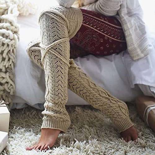 Image of Leg Warmers,Knitted Crochet Boot Socks Warm Thigh High socks for Womens Girls