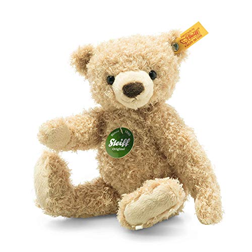 Steiff Kuscheltier Teddies for Tomorrow Max Teddybär, Süßes Stofftier mit Kunststoffaugen, Kinder, Jungen & Mädchen, Plüschtier 23 cm, Beige, 023002