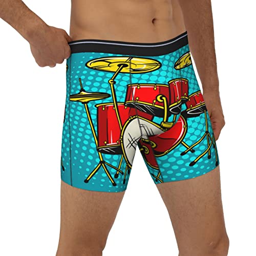 Men'S Pouch Boxer Brief Vintage Colorful Doodle Drum Sports Underwear For Men4