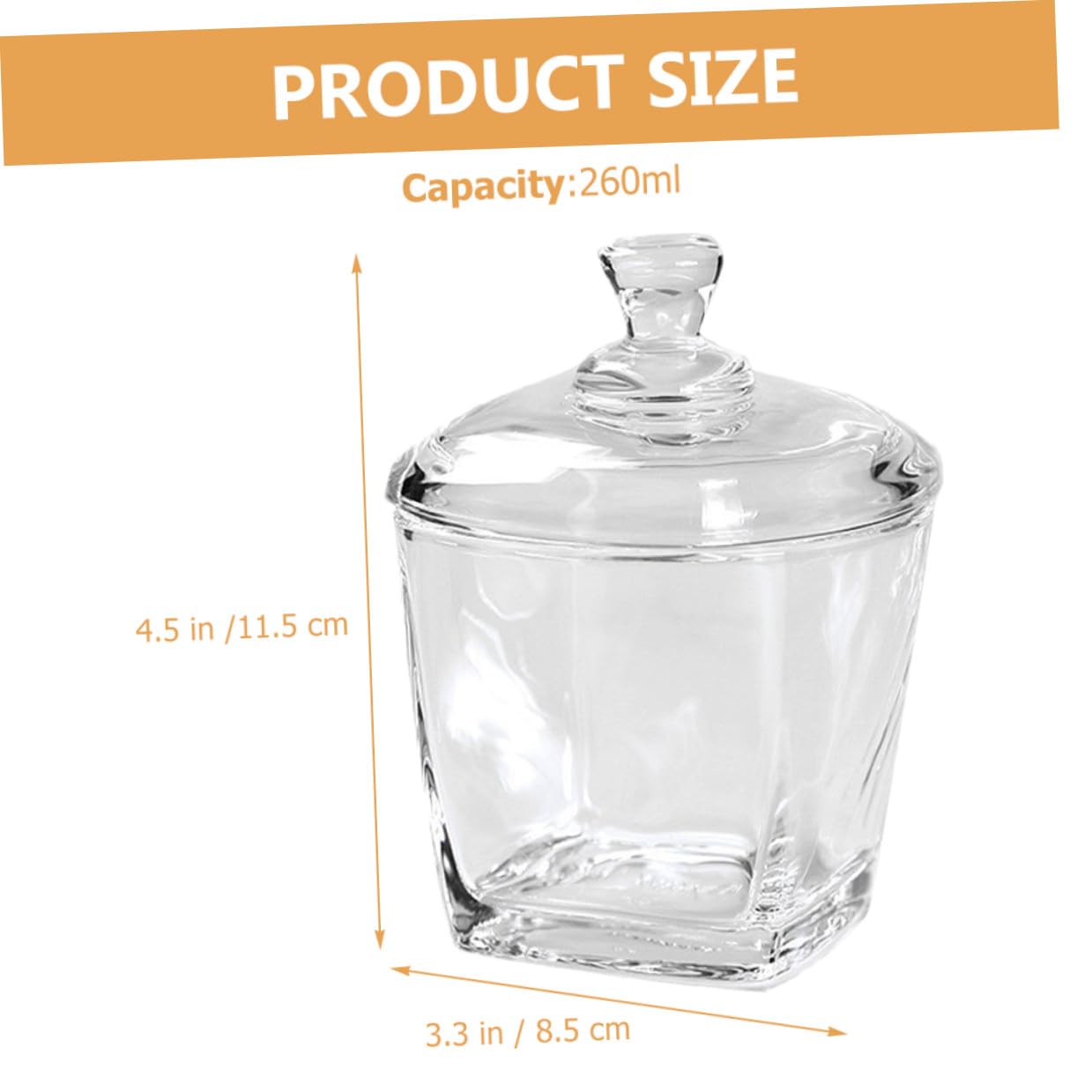 Toyvian Glasdose Mit Deckel 2 Stück 260 Ml Klarglas Vorratsglas Luftdicht Für Snacks Süßigkeiten Und Tee Vielseitig Einsetzbar
