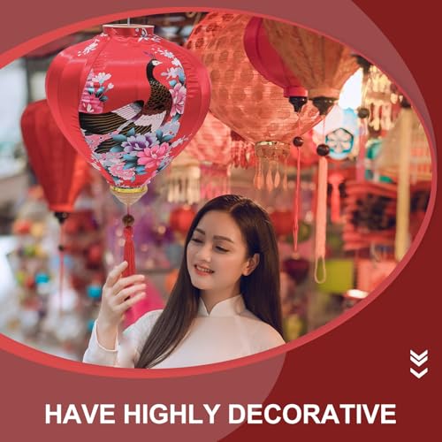 Linterna de pavo real roja reutilizable para solucionar tu decoracion 5