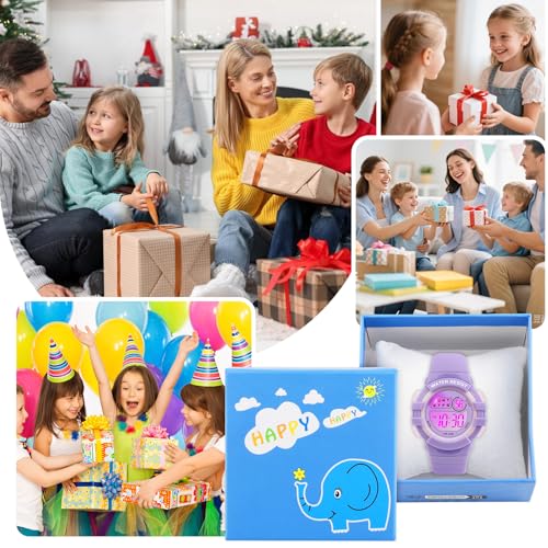Image of Edillas Kids Watches Digital Girls Boys, 7 Colors Light Wrist Watch for Child Waterproof Sport Outdoor Multifunctional Wristwatches with Stopwatch /Alarm for Ages 4-15