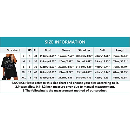 Camiseta feminina Novel Monograma Oversized Drop Shoulder Manga Curta Gola Redonda Roupa Espacial, L