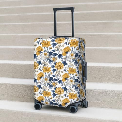 Pattern Of Daffodils And Ivy Elastic Travel Luggage Covers Dustproof Scratch-Resistant Suitcase Protector Fit 22-24 Inch 6