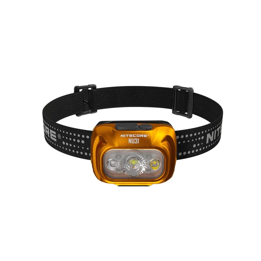 Nitecore NU31-550 Lumen, USB-C, Rot- und Weißlicht, integrierter Akku, 3 Gehäusefarben erhältlich (Orange)