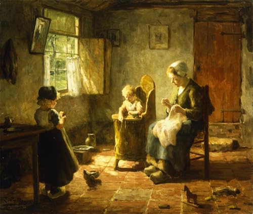 Tableau impressions d'art mural un après-midi oisif d'Evert Pieters poster 60x90cm