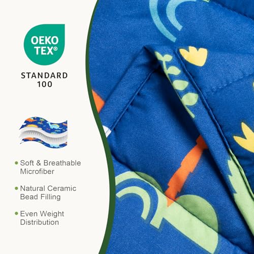 Image of Sivio Weighted Lap Blanket 2lb, Blue Dinosaur Small Cute Lap Pad, Soft Cooling Heavy Blankets, Washable Weighted Throw Blanket for Nap, 19 inchx21 inch-2lb