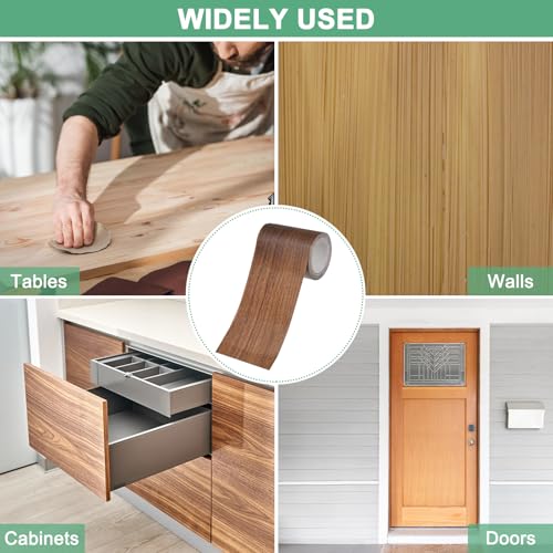 Image of M METERXITY 1-Roll Wood Grain Repair Tape, 2.24in x 15ft Textured Realistic Self-Adhesive Wood Floor Tape Contact Paper for Furniture /Floors /Home [Dark Brown Pine]