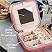 Benevolence LA Plush Velvet Jewelry Box | Travel Jewelry Case Organizer with Mirror | Featured in Oprah's Favorite Things | Best Gifts For Daughter, Girlfriend, Mom | Gifts For Her - Dusty Pink