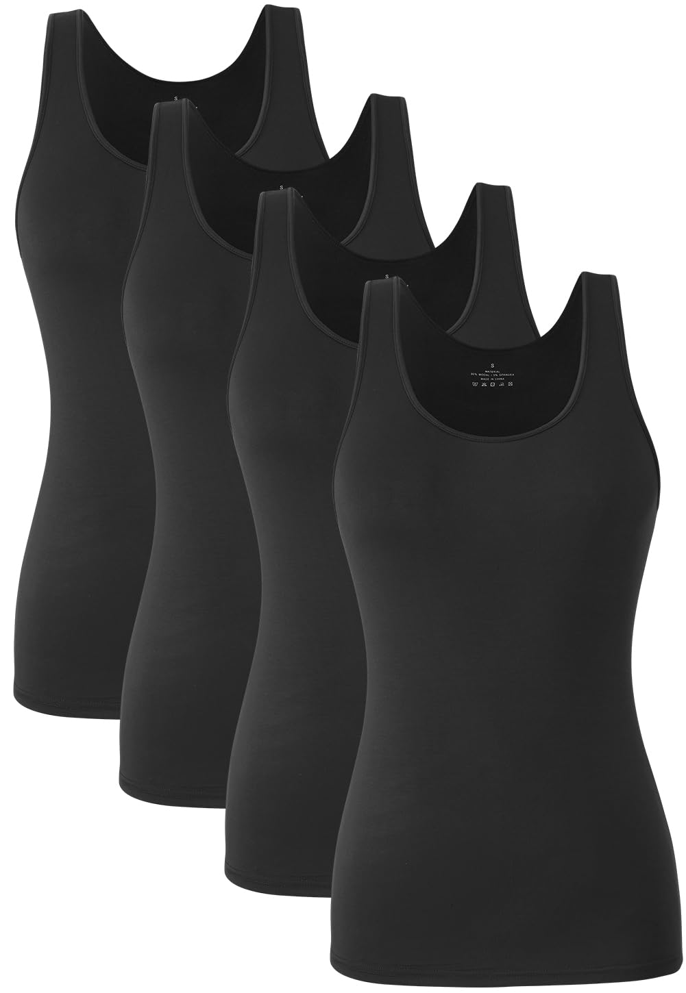 Accbiety 4 Pack Tank Tops for Women Basic Undershirt Camisole Tanks Sleeveless Lightweight cami Layering Tops