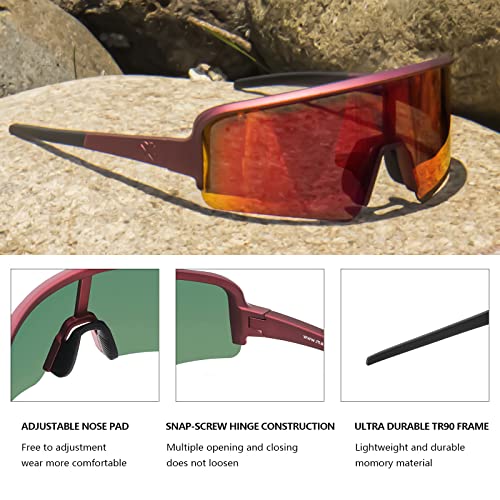 Image of MAXJULI Polarized Sunglasses for Men Women, Windproof Outdoor Sports Cycling Running UV400 Protection Sun Glasses 8121