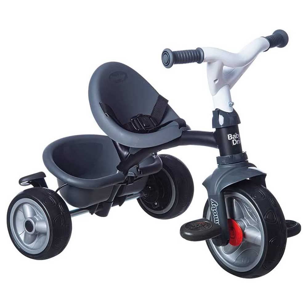 Smoby - Baby Driver Plus Grau - 3-in-1 Kinderdreirad, mitwachsendes Multifunktionsfahrzeug mit premium Ausstattung, für Kinder ab 10 Monaten, 741502