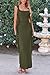 PRETTYGARDEN Women's 2025 Summer Wedding Guest Dress Sleeveless Ruffle Formal Cocktail Party Maxi Bodycon Dresses (Army Green,Small)