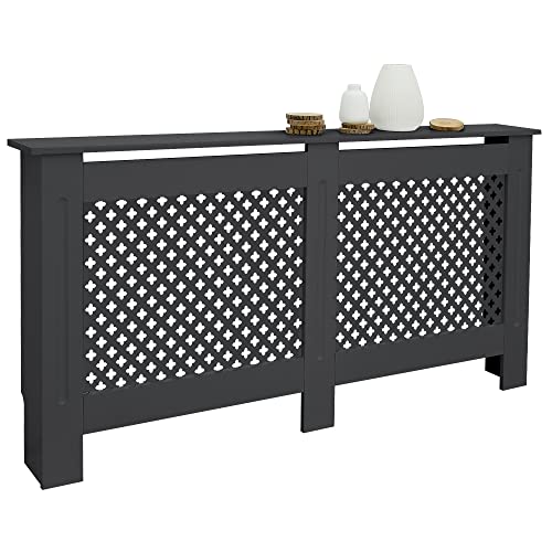 Miniatura 6 de Ecd Germany Cubreradiador Con Diseño De Nido De Abeja 152x19x82cm Antracita Lacado Mdf Dormitorio Salón Cubrecalentador Cubreradiador Calefacción Cubreradiador