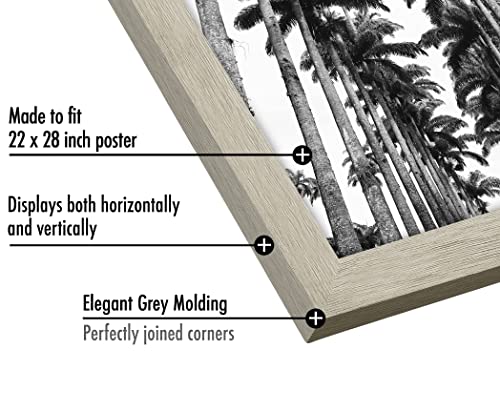 Americanflat 22x28 Poster Frame with Polished Plexiglass - Wide Picture Frames Made of Engineered Wood for Vertical or Horizontal Wall Display - Epic Collection - Grey