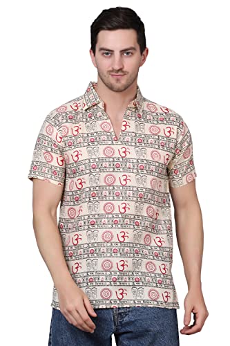 Image of Axolotl Premium Om Mantra Cotton Blend Men Short Kurta