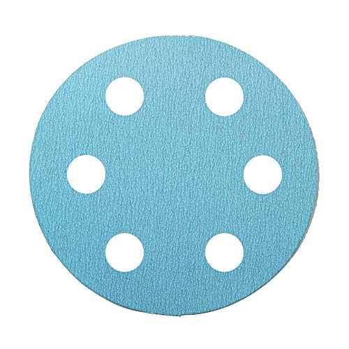 Mercer Industries Aqua Stearated Aluminum Oxide Hook & Loop Discs, 6" x 6 Dust Holes, Grit 220C, 50 Pack Cover
