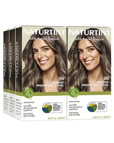 Image of Naturtint 6N Dark Blonde Permanent Hair Color (Pack of 6), Ammonia Free, Vegan, Cruelty Free, up to 100% Gray Coverage, Long Lasting Results (Packaging may vary)