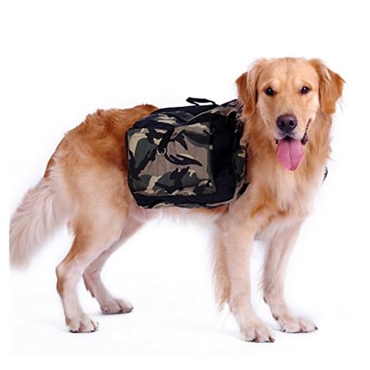 Victoire Mediano y Grande Paquete de Perro arnés Bolsa de sillín de Camuflaje para el Entrenamiento de Viaje al Aire Libre Acampar Senderismo M