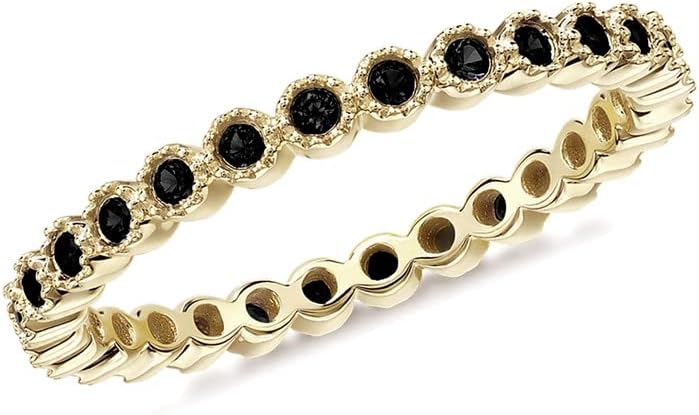Black Diamond Full Eternity Wedding Band For Women, 14k Gold Finish Black Diamond Anniversary Band, Ladies Black Diamond Full Eternity Ring